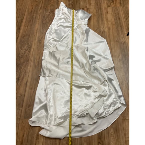 NWT Lavetir White One Shoulder Bridesmaid Wedding Dress Small - Picture 13 of 15